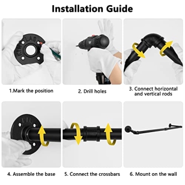 Elibbren Industrial Pipe Clothes Rack - Heavy Duty & Stylish