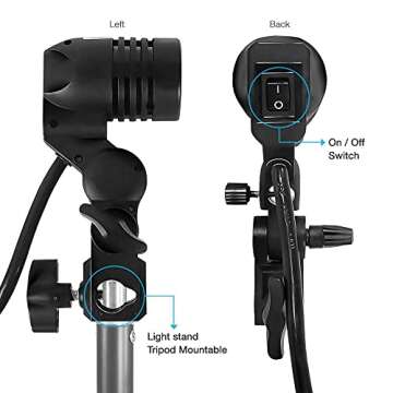 LimoStudio 11ft Extended Cable Light Socket for Photography