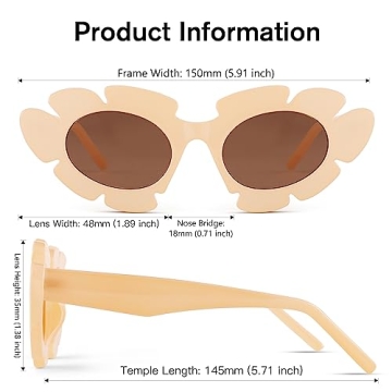 COASION Trendy Cat Eye Sunglasses UV400 Protection Retro