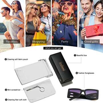 Luxury Oversized Square Sunglasses for Men Women