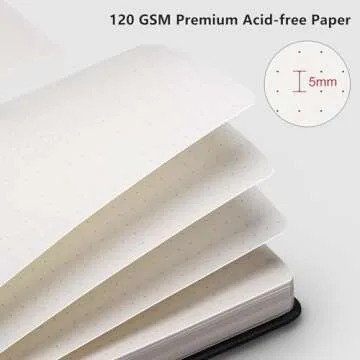 RETTACY Bullet Dotted Journal, 2-Pack, A5 Dotted Notebook Journal with 160 Numbered Pages per Pack, 5.7'' × 8.3'', Medium Size, 120 GSM Thick Paper, Leather Hardcover (Black & Cyan)