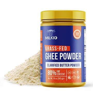 Milkio Premium Ghee Powder, Gluten Free, Keto Friendly 10 Oz