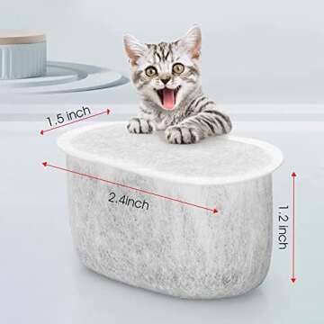 Dog Water Fountains by WOPET, 4 Pcs Pet Water Fountain Filters for W600 Dog Fountain, Large Dog Fountain Filter Replacement Cats,Pets