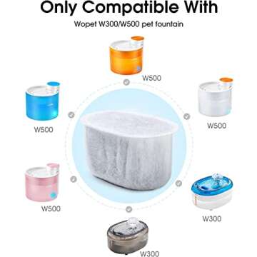 Dog Water Fountains by WOPET, 4 Pcs Pet Water Fountain Filters for W600 Dog Fountain, Large Dog Fountain Filter Replacement Cats,Pets
