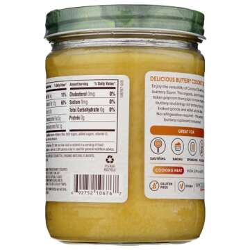 Nutiva Organic Coconut Oil with Butter Flavor from non-GMO, Steam Refined, Sustainably Farmed Coconu...