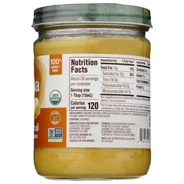 Nutiva Organic Coconut Oil with Butter Flavor from non-GMO, Steam Refined, Sustainably Farmed Coconuts, 14-ounce