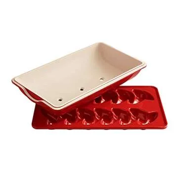 Emile Henry Epi Bread-Wheat Stalk Baguette Maker, 2 loaves, Burgundy