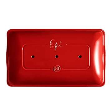 Emile Henry Epi Bread-Wheat Stalk Baguette Maker, 2 loaves, Burgundy