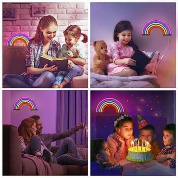XIYUNTE Rainbow Neon Light, USB Operated Rainbow Neon Signs for Wall Decor, Neon Rainbow Lights with ON/Off Switch, Rainbow LED Sign for Bedroom Girls Room Classroom Party Kids Night Light Gifts