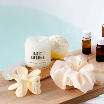 MiniCauliSprout Birthday Gifts For Women, Teen Girl, Girl, Her, Happy Birthday Gift Box For Girl, Women, Sister, Daughter, Friends, Cute Daisy Aesthetic Glass Cups Gift Set 7pcs, 16oz, Beige