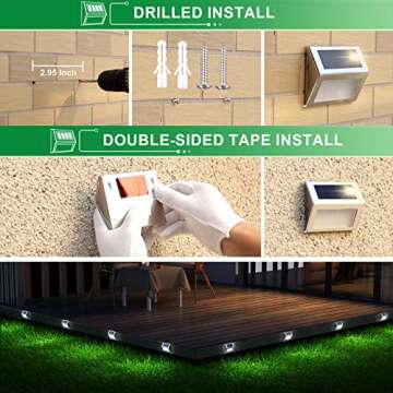 JSOT Outdoor Fence Lights - Solar Powered Garden Lights