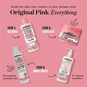 Soap & Glory Original Pink Flake Away Exfoliating Body Scrub - Smoothing & Buffing Body Scrub - Floral Scented Body Polish - Shea Butter, Sea Salt & Sweet Almond Oil Sugar Body Scrub (300ml)
