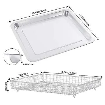 Stainless Steel Air Fryer Tray for Cuisinart TOA-060 & TOA-065