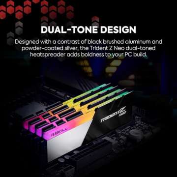 G.SKILL Trident Z Neo Series (Intel XMP) DDR4 RAM 32GB (2x16GB) 3600MT/s CL18-22-22-42 1.35V Desktop Computer Memory UDIMM (F4-3600C18D-32GTZN)