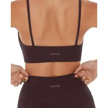PAVOI ACTIVE HiPerform Collection | Women's Performance Corset Seam Lifting Medium Support Moisture-Wicking Sports Bra | Small, Cocoa