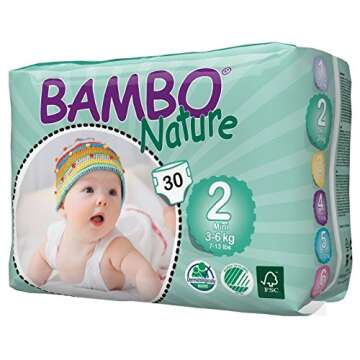 Bambo Nature Eco Friendly Baby Diapers Classic, Size 2, 180 Count