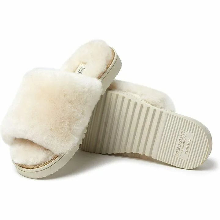 Dearfoams Fireside Cairns Shearling Slide Slipper