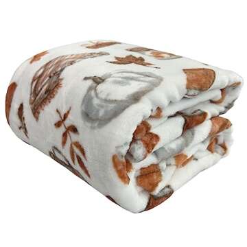 Fall Throw Blanket Soft Fleece: Pumpkin Spice and Everything Nice with Books Wraps Coffees Lattes Pumpkins Pies Oversized 70" inches x 50" inches