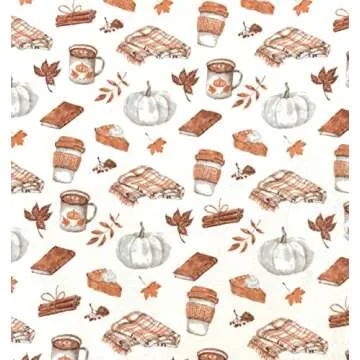 Fall Throw Blanket Soft Fleece: Pumpkin Spice and Everything Nice with Books Wraps Coffees Lattes Pumpkins Pies Oversized 70" inches x 50" inches