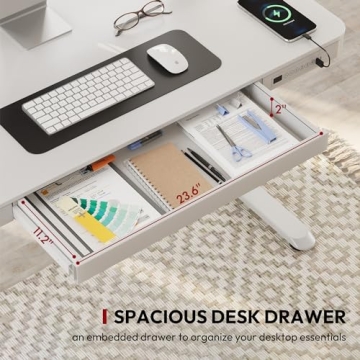 SANODESK Electric Height Adjustable Desk with Drawer