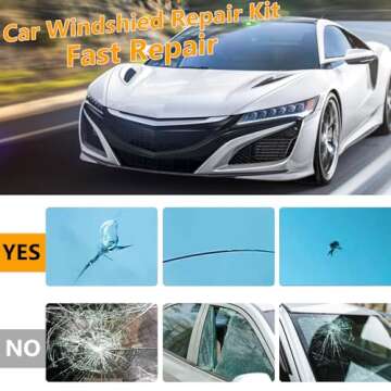 HERRYPLS Windshield Crack Repair Kit, Windshield Repair Kit for Chips and Cracks, Car Windshield Rep...