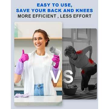 GANICECOOL Electric Spin Scrubber, Cordless Electric Shower Scrubber with 4 Replaceable Shower Clean...