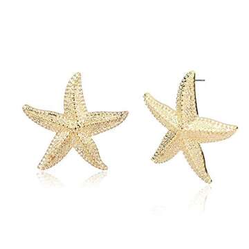 Doubnine Big Starfish Earrings and Necklace Set for Women