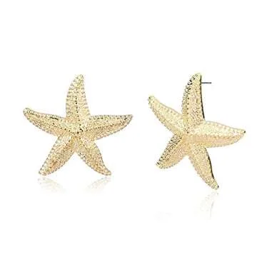 Doubnine Big Starfish Earrings and Necklace Set for Women