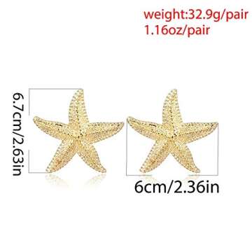 Doubnine Big Starfish Earrings and Necklace Set for Women