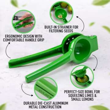 Zulay Metal Lime Squeezer - Easy Citrus Juicer for All