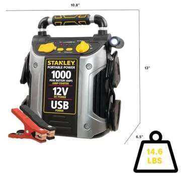STANLEY J509 1000 Peak Amp Portable Jump Starter with USB