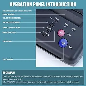 Sacnahe Tattoo Transfer Stencil Machine Copier Printer Thermal Tattoo Kit Copier Printer With 20pcs Tattoo Stencil Transfer Paper, Black（ Not Wireless）