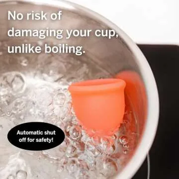 Pixie Menstrual Cup Sterilizer - Ranked 1 for The Best Steamer - Kills 99.9% of Germs with Cleaner Steam - Wash Your Period Cup or Disc in 3 Minutes! - Automatic Timing Shut-Off Switch