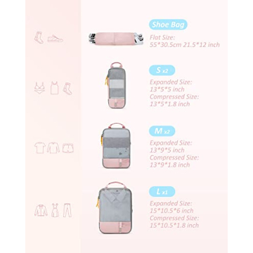Compression Packing Cubes Set for Travel Organization