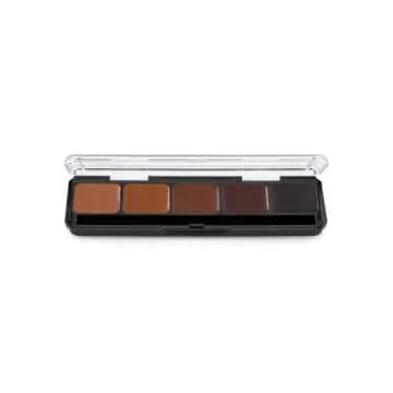Graftobian HD Glamour Crème Foundation Palette (Neutral #3) - High Definition 5 Color Makeup Palette, Cream Based Foundation Concealer and Contour Palette, Full Coverage - Deep Neutral Skin Shades