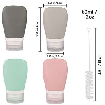 TACYKIBD 4Pcs Squeeze Salad Dressing Bottles, Leakproof Mini Sauce Condiment Bottles and Dressing to...