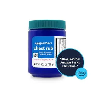 Amazon Basics Chest Rub Cough Suppressant and Topical Analgesic Ointment, 3.53 Ounce