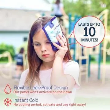 Instant Cold Packs - (5" x 6") Disposable Cold Compress Therapy Instant Ice Pack for Injuries, First Aid, Pain Relief for Tooth Aches, Swelling, Sprains, Bruises, Insect Bites (12)