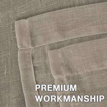 H.VERSAILTEX Natural Linen Curtains Soft Linen Semi Sheer Curtains for Living Room Window Privacy Translucent Ultra Elegant Linen Textured Drapes for Bedroom (52 by 96 Inch, Set of 2, Taupe)