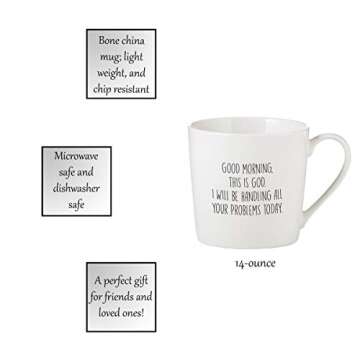 Faithworks Inspirational White Bone China Café Mug/Cup, 1 Count (Pack of 1), Good Morning This is God
