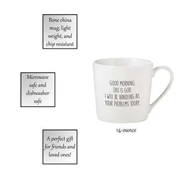 Faithworks Inspirational White Bone China Café Mug/Cup, 1 Count (Pack of 1), Good Morning This is God