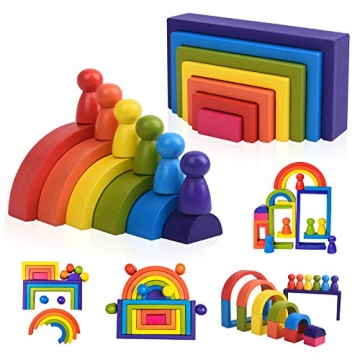BOZE SUPOD Wooden Toys, Montessori Toys for Creative Play