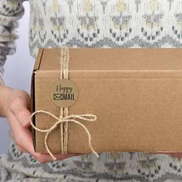 1" Round Kraft Happy Mail Stickers for All Occasions