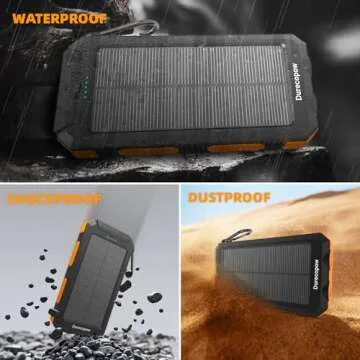 Durecopow Portable Solar Charger 20,000mAh for Outdoors