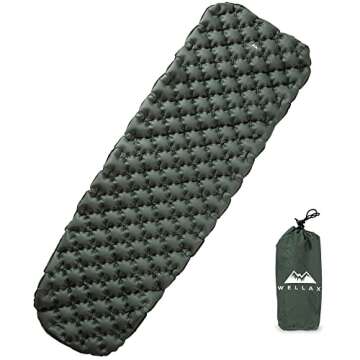 WELLAX Ultralight Air Sleeping Pad - Inflatable Camping Mat for Backpacking, Traveling and Hiking - ...