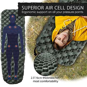 WELLAX Ultralight Air Sleeping Pad for Camping Comfort
