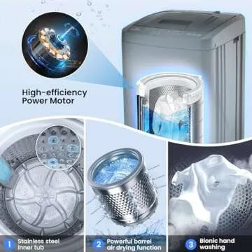 Nictemaw 17.8Lbs Full Automatic Portable Washing Machine