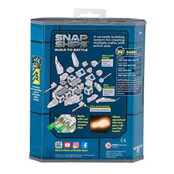 Snap Ships — Sabre XF-23 Interceptor — Construction Toy for Custom Building and Battle Play — ...