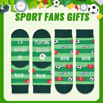 HAPPYPOP Soccer Gifts For Boys Girls Kids, Gifts For Soccer Lovers Players, Preteen Tween Kids Boys Girls Soccer Socks, Grip Socks Soccer Stocking Stuffers