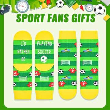 HAPPYPOP Soccer Gifts For Boys Girls Kids, Gifts For Soccer Lovers Players, Preteen Tween Kids Boys Girls Soccer Socks, Grip Socks Soccer Stocking Stuffers